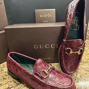 Gucci Caiman Crocodile Classic Luxury loafers 38 NWT - Gorgeous!